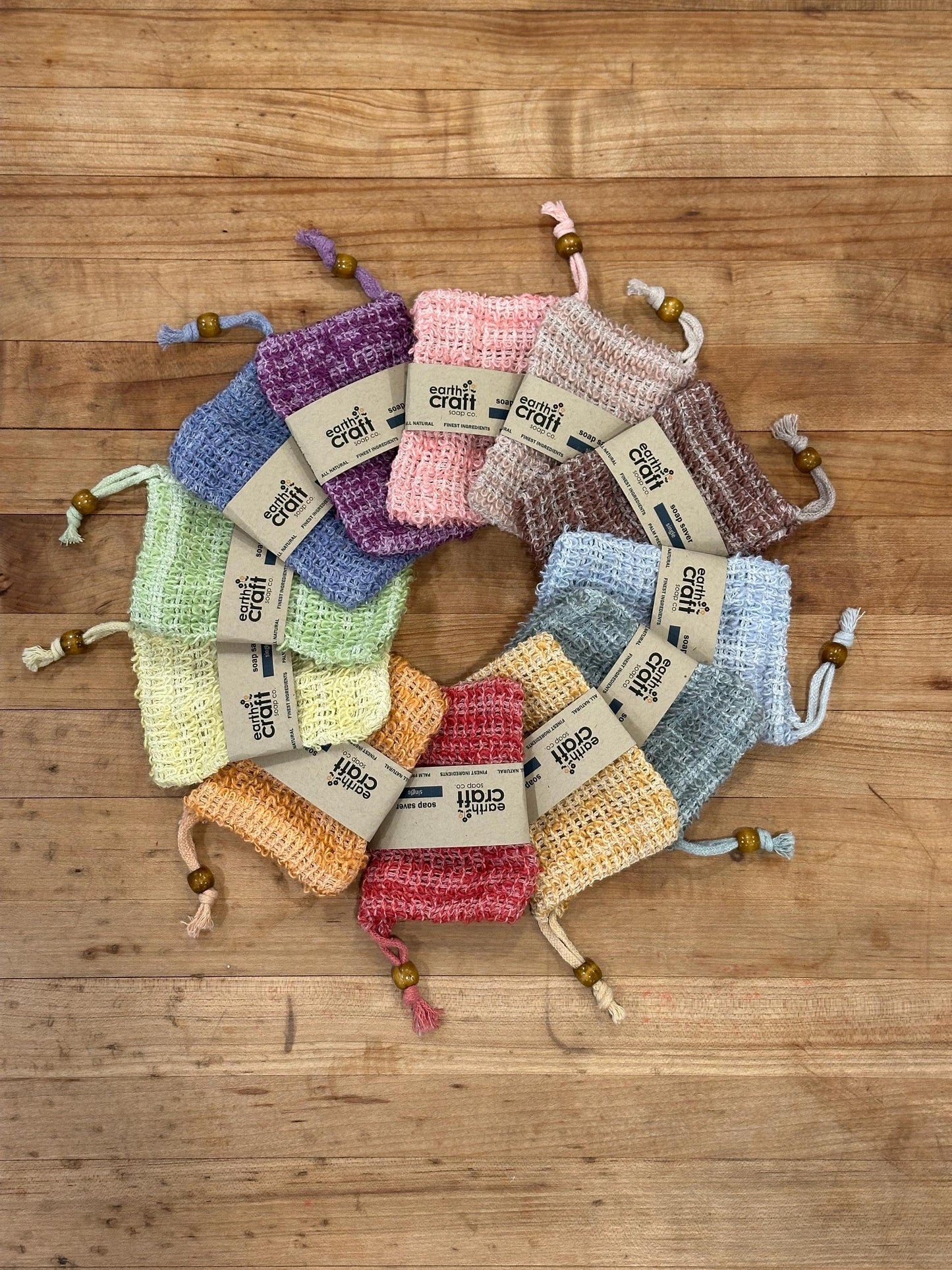 Soap Saver Bags , Rainbow Soap Saver, Bag for soap scraps , Earthcraft Soap Saver Bags in multiple colors, sisal soap sack