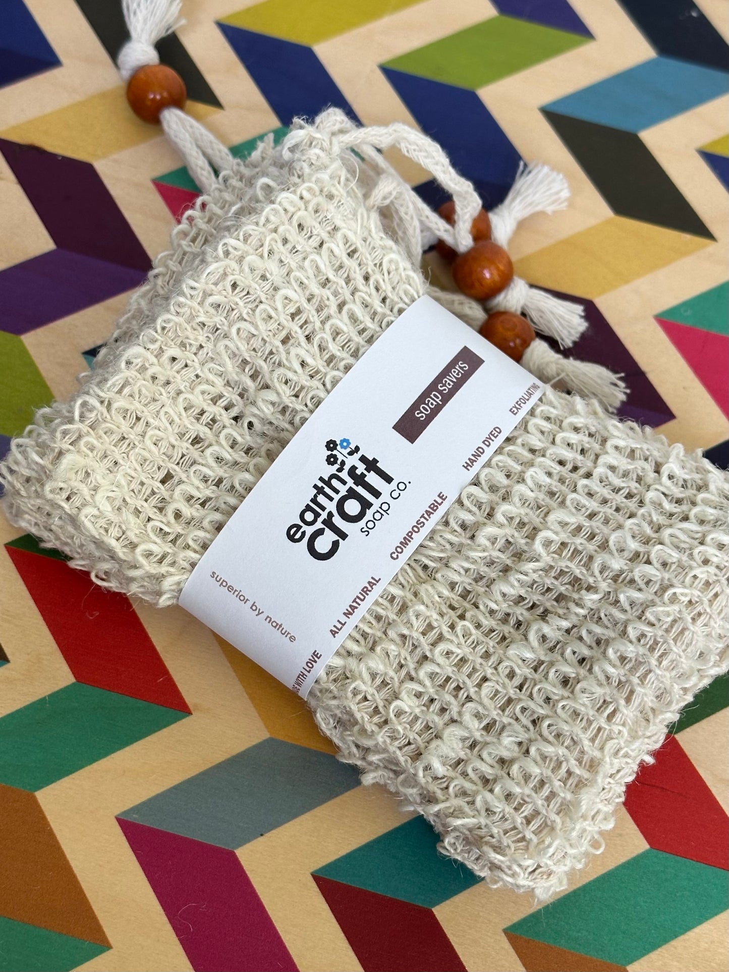 Set of 5 Natural Hemp Soap Saver Bags