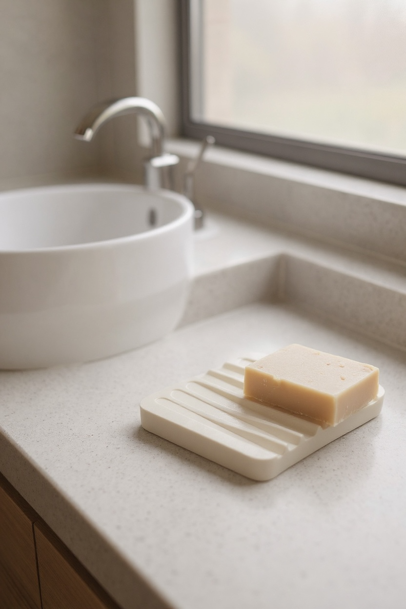 Self-Draining Silicone Soap Dish | Modern Non-Slip Soap Holder
