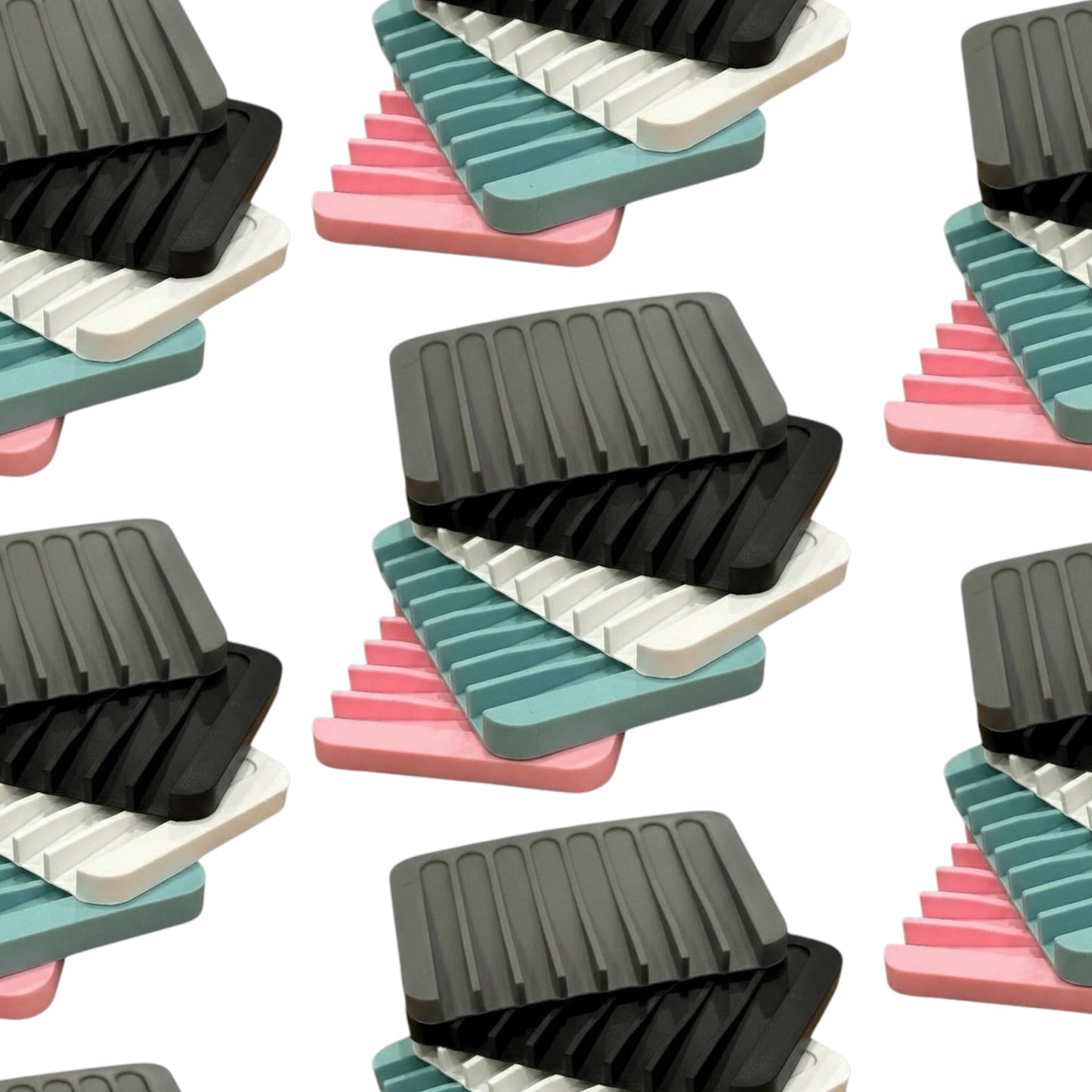 Self-Draining Silicone Soap Dish | Modern Non-Slip Soap Holder