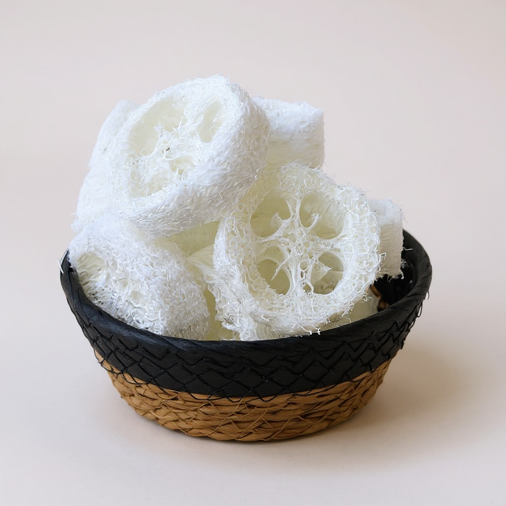 Natural Luffa Cuts – Eco-Friendly Loofah Sponge Discs (Single, Set of 6, or Set of 12)