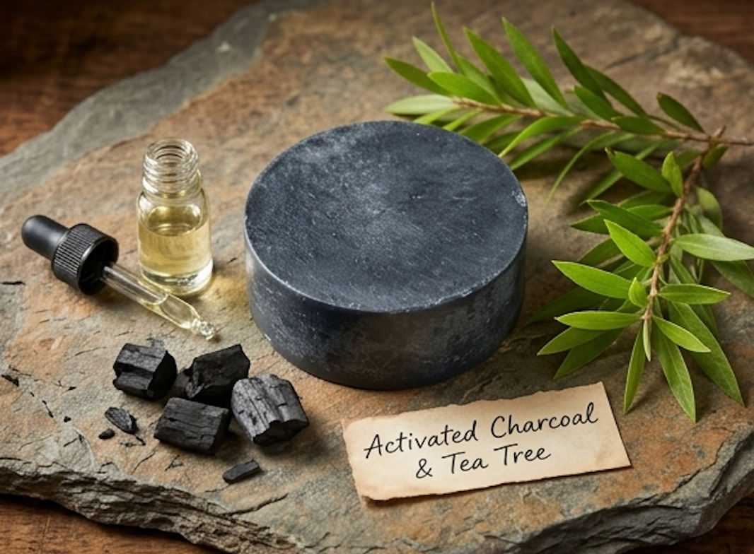 Handmade Activated Charcoal and Tea Tree Soap for Acne by Earthcraft Soap Co.