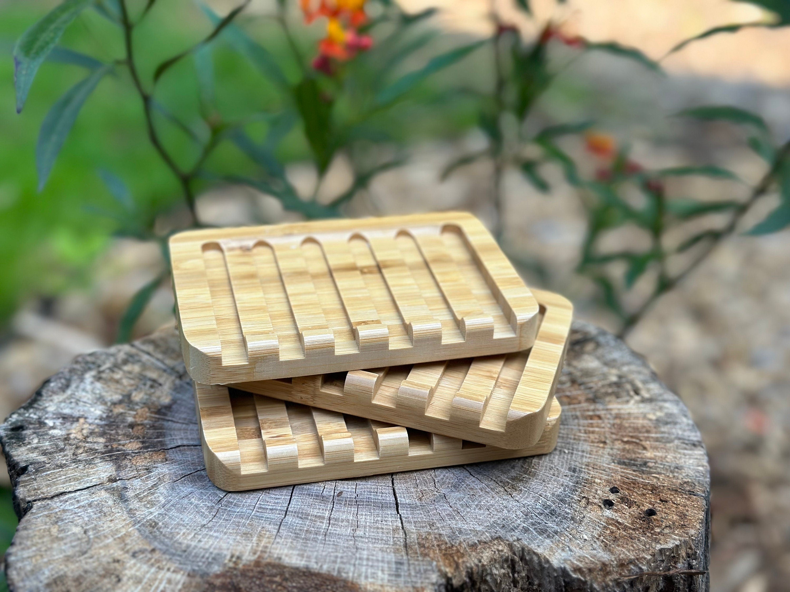 Self Draining Bamboo Soap Dish | Waterfall Soap Dish