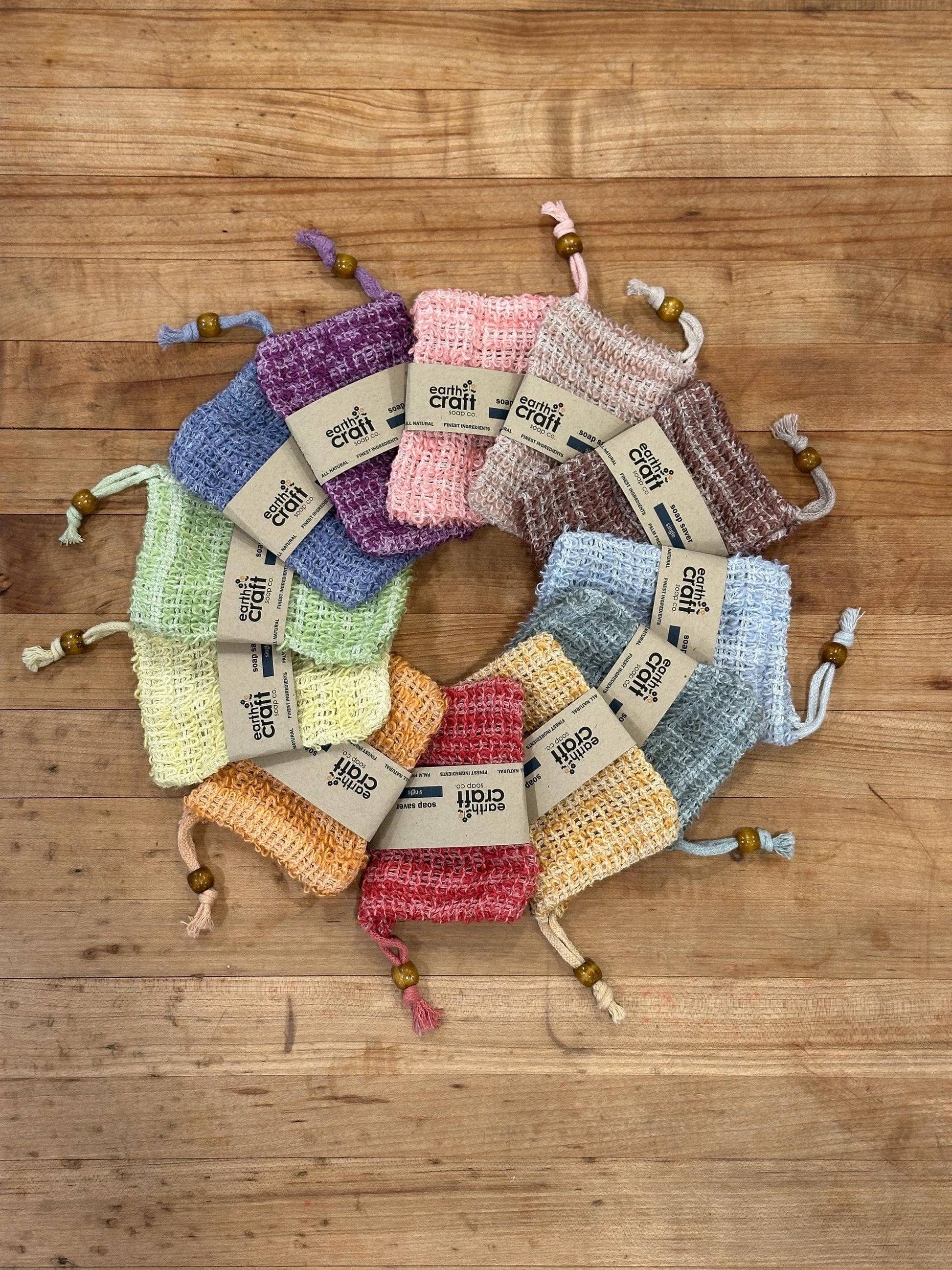 Soap Saver Bags , Rainbow Soap Saver, Bag for soap scraps , Earthcraft Soap Saver Bags in multiple colors, sisal soap sack