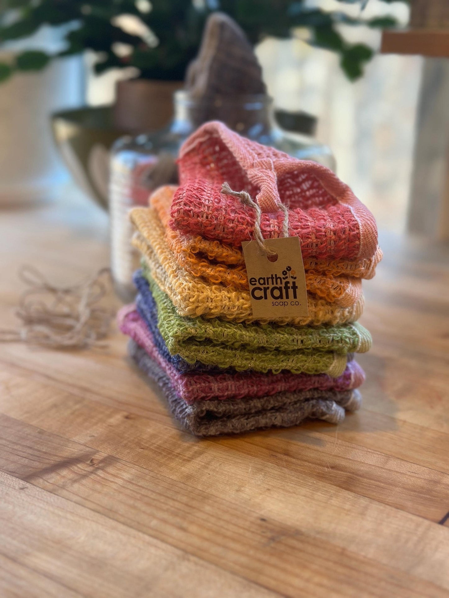 Rainbow Set of 6 Exfoliating Washcloths / Dishcloths | Best Washcloths Ever | Multi Purpose | Naturally Beautiful | Kitchen Dish Cloths