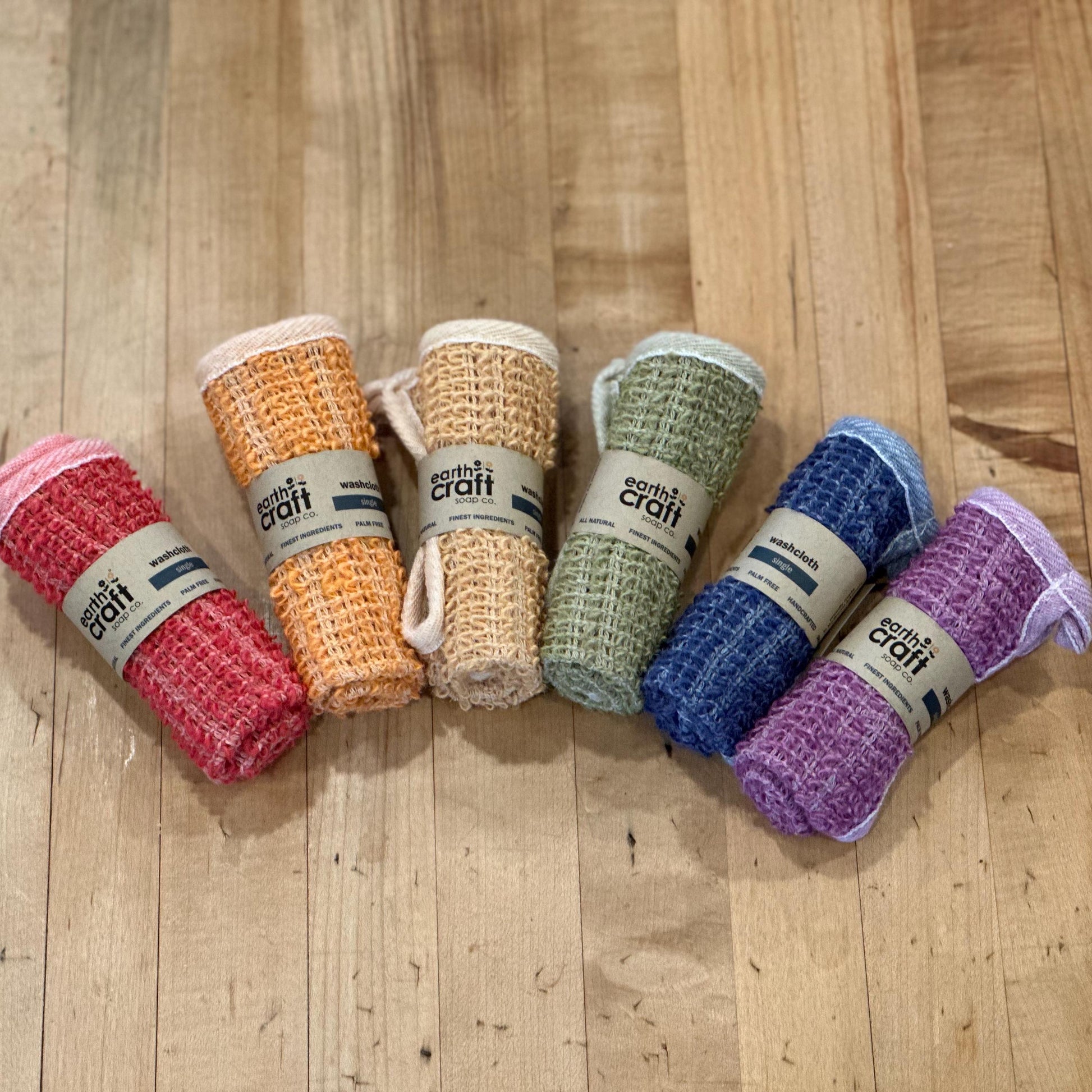 Rainbow Set of 6 Exfoliating Washcloths / Dishcloths | Best Washcloths Ever | Multi Purpose | Naturally Beautiful | Kitchen Dish Cloths