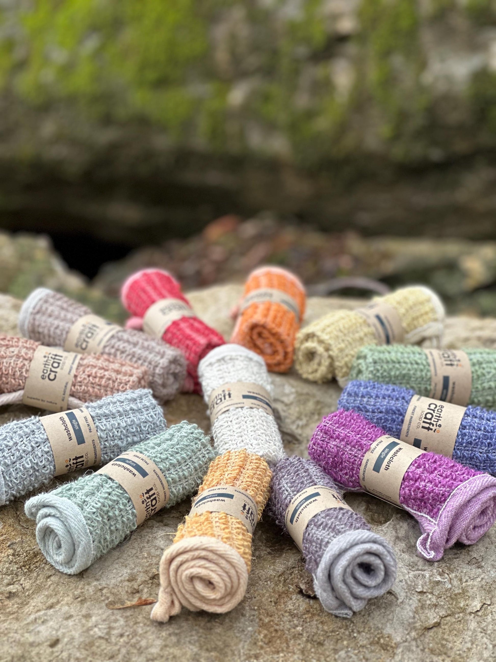 Earthcraft Hand Dyed Exfoliating Washcloths / Dishcloths| Multi Purpose | Naturally Beautiful | Kitchen Dish Cloths
