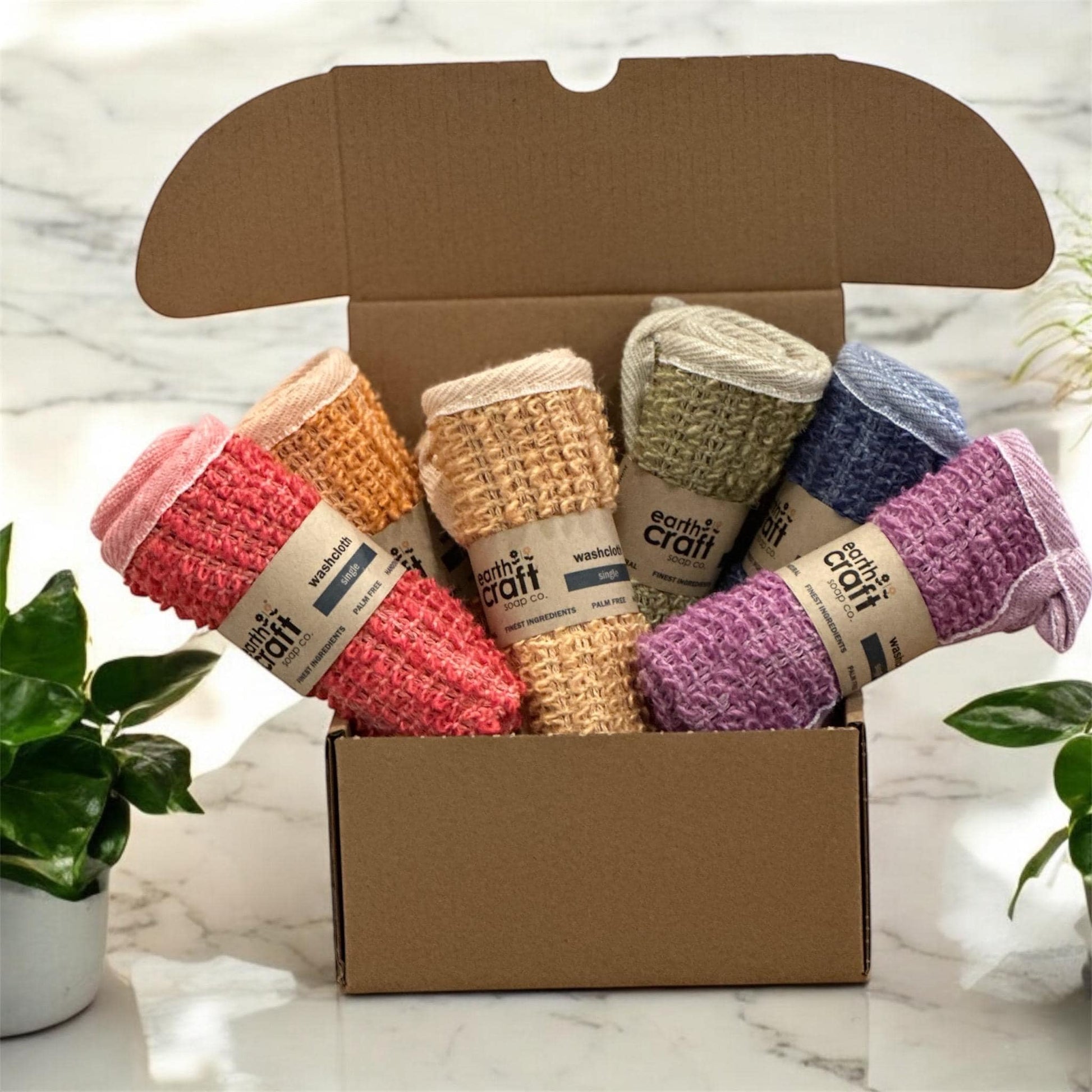 Rainbow Set of 6 Exfoliating Washcloths / Dishcloths | Best Washcloths Ever | Multi Purpose | Naturally Beautiful | Kitchen Dish Cloths