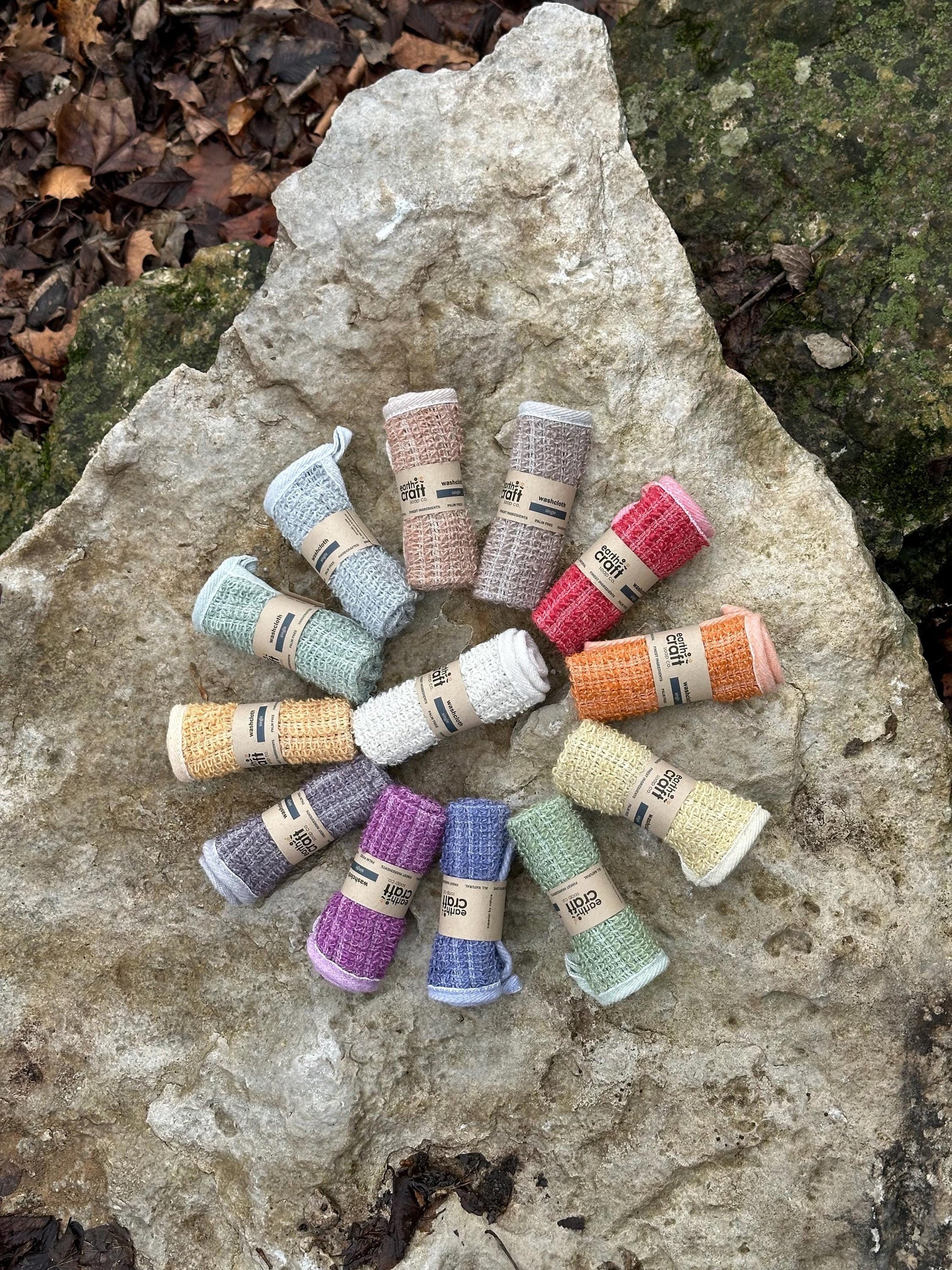 Earthcraft Hand Dyed Exfoliating Washcloths / Dishcloths| Multi Purpose | Naturally Beautiful | Kitchen Dish Cloths