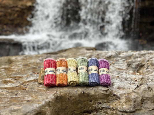 exfoliating washcloths rainbow set of 6