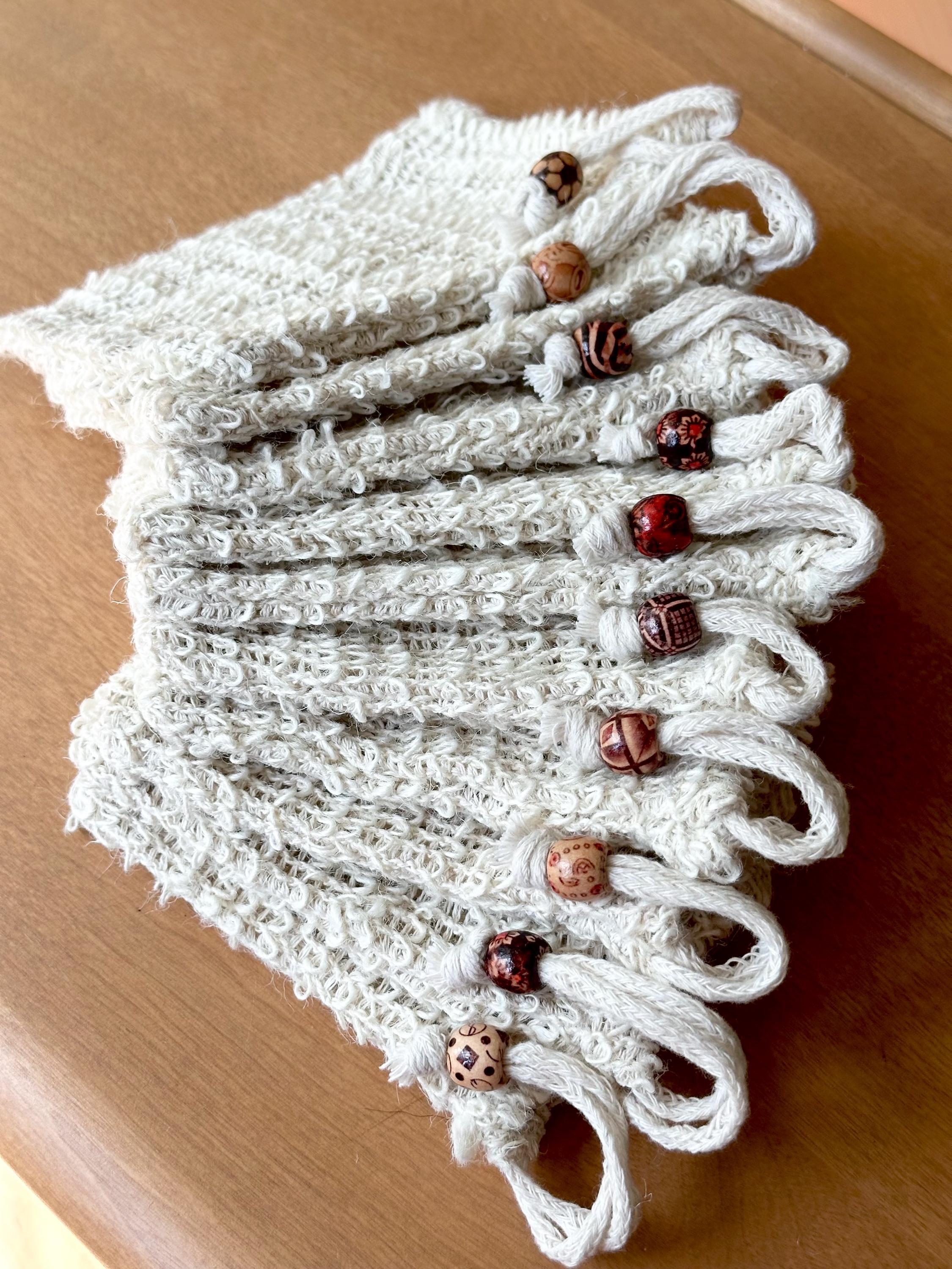 eco friendly soap saver bag with decorative bead