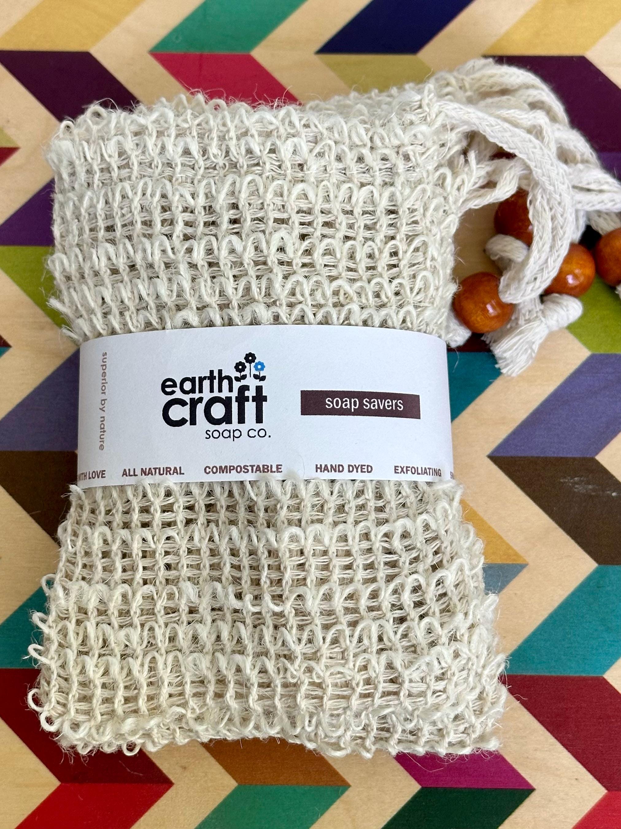 Set of 5 Natural Hemp Soap Saver Bags