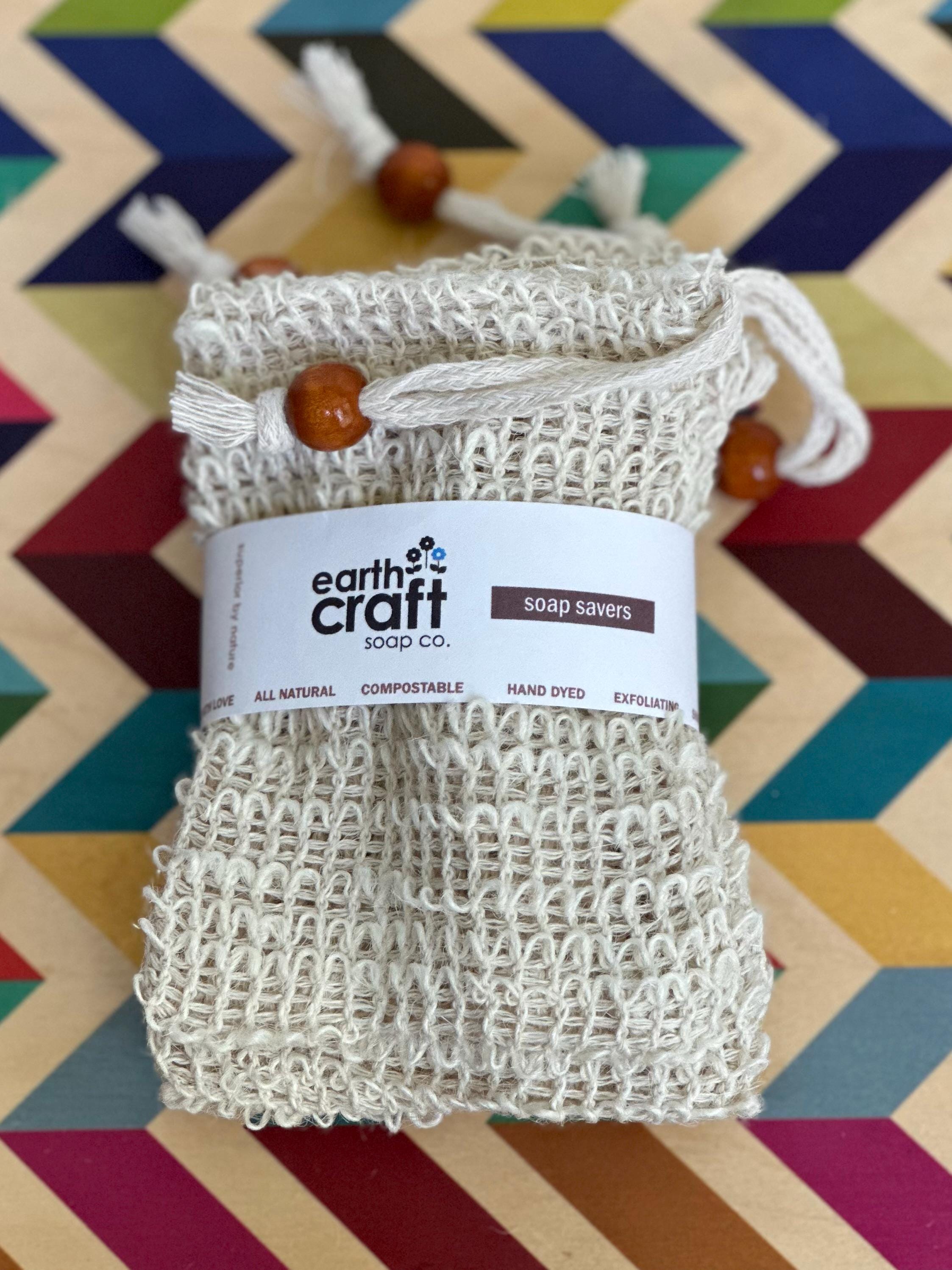 Set of 5 Natural Hemp Soap Saver Bags