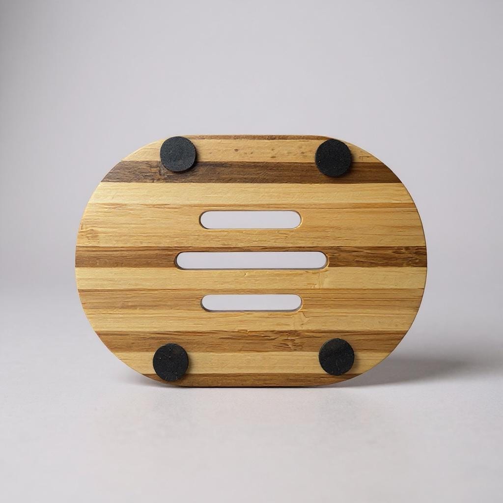 Eco-Friendly Bamboo Soap Dish: Self-Draining, Zero Waste