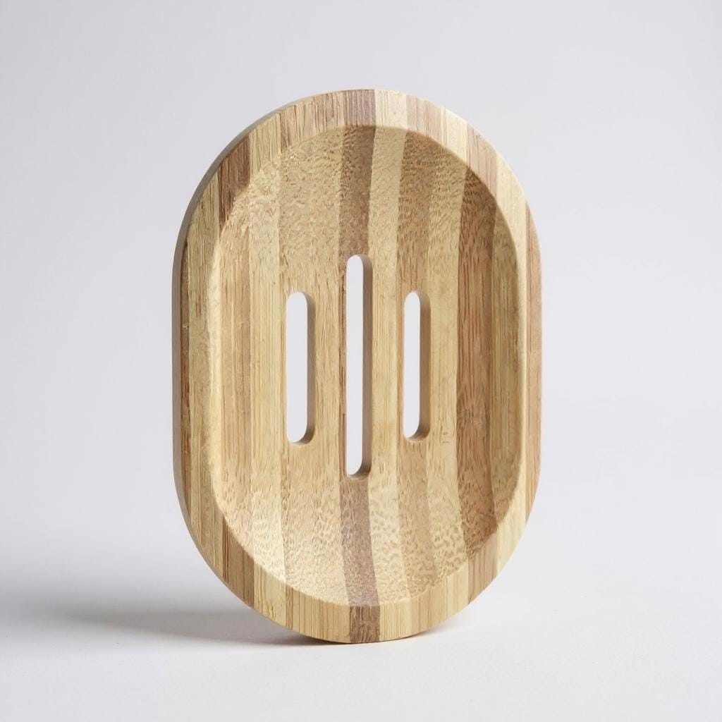 Eco-Friendly Bamboo Soap Dish: Self-Draining, Zero Waste