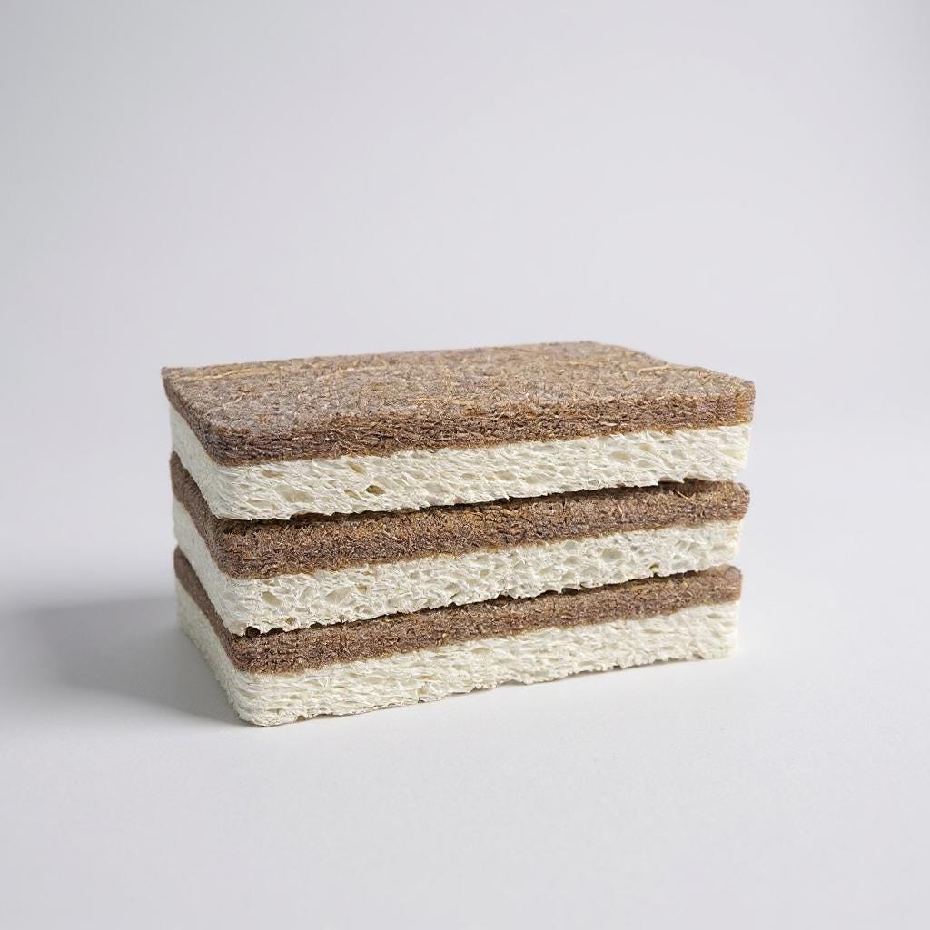 Plant-Based Kitchen Sponge: Coconut & Walnut Scrubber, Zero Waste