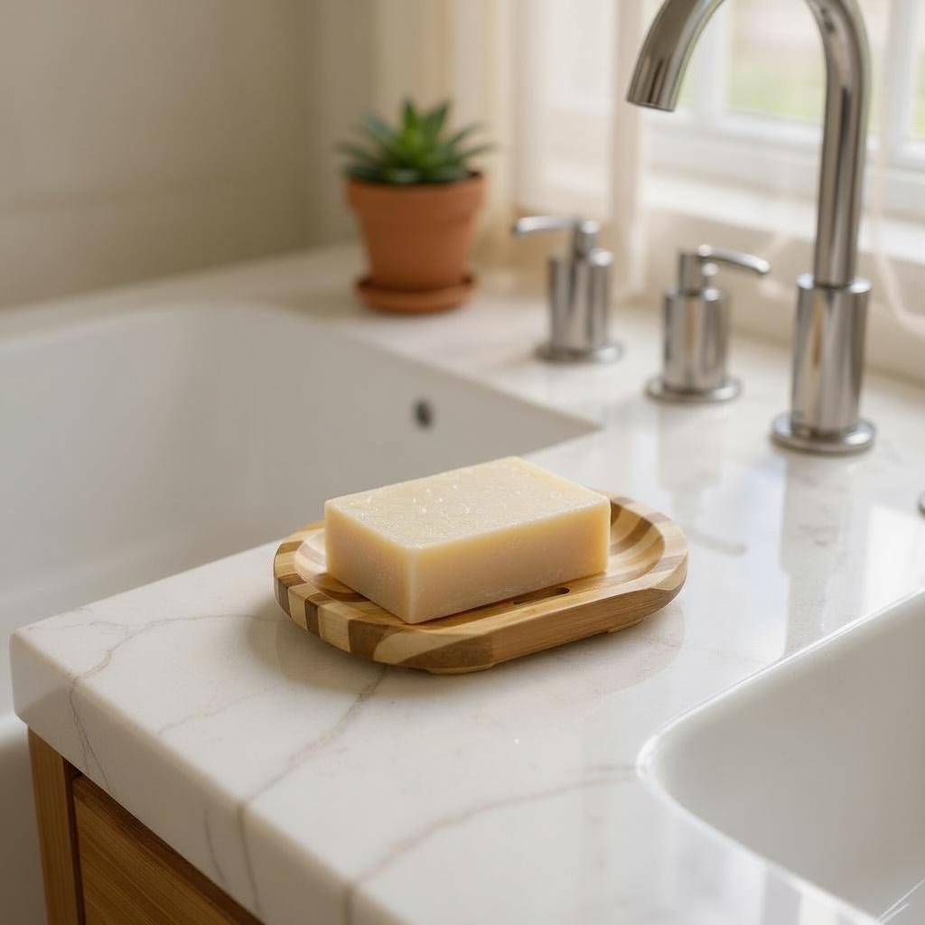 Eco-Friendly Bamboo Soap Dish: Self-Draining, Zero Waste