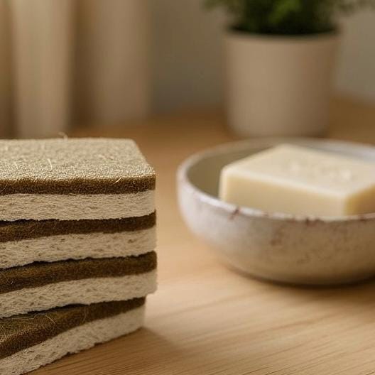 Plant-Based Kitchen Sponge: Coconut & Walnut Scrubber, Zero Waste