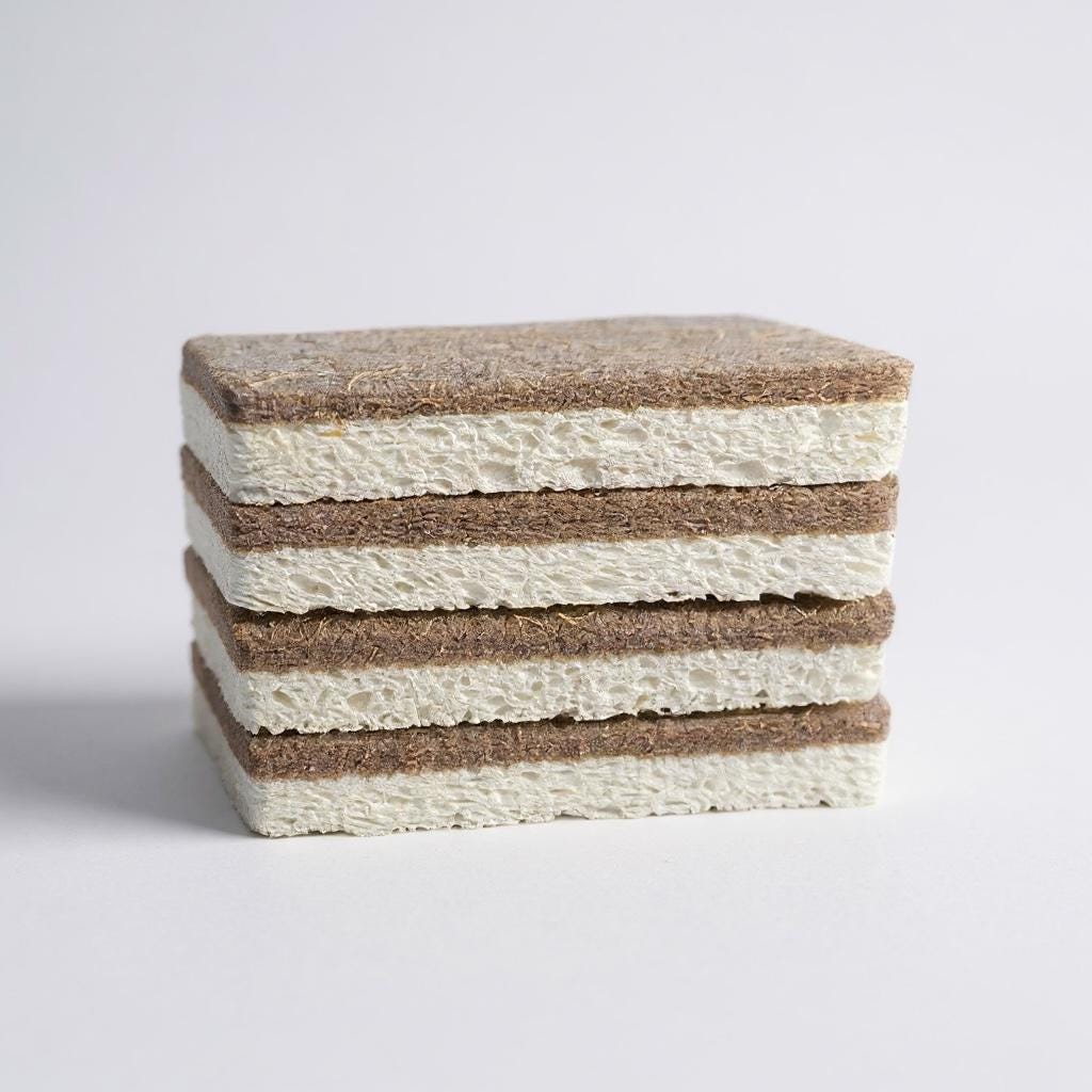 Plant-Based Kitchen Sponge: Coconut & Walnut Scrubber, Zero Waste
