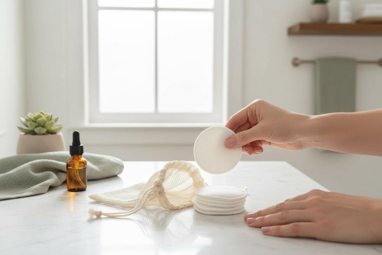 Bamboo Reusable Cotton Rounds | Eco-Friendly Makeup Remover Pads (Set of 5)