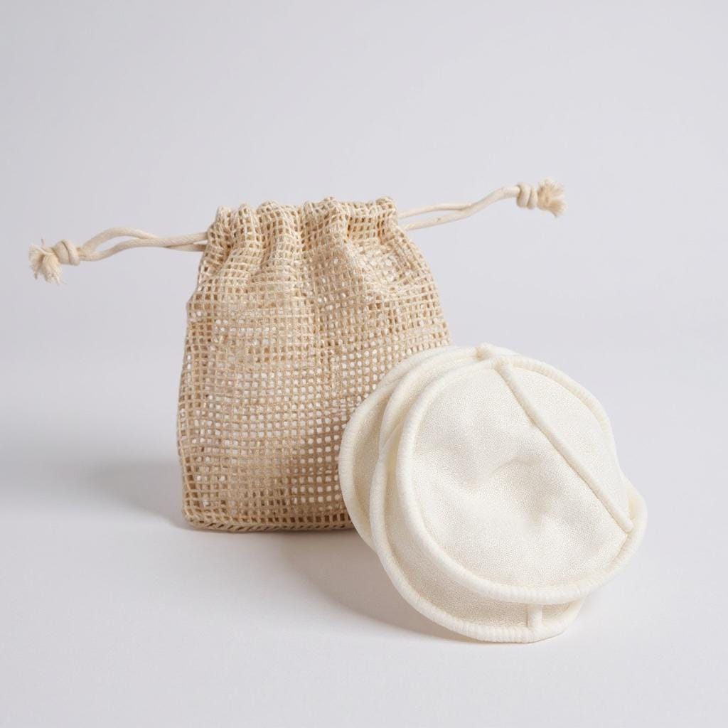 Bamboo Reusable Cotton Rounds | Eco-Friendly Makeup Remover Pads (Set of 5)