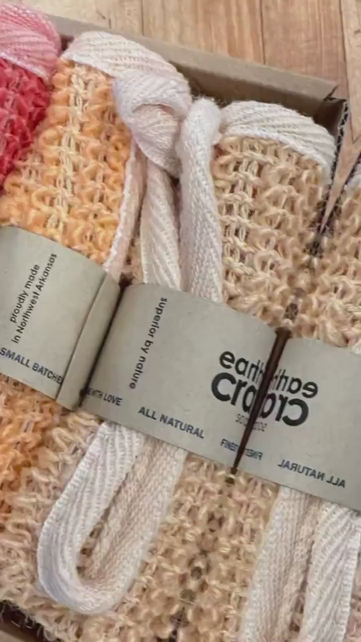 Natural Wash Cloth, Exfoliating Wash Cloth, Eco Friendly Product, Natural Body Scrub , Soap Saver, Compostable Bath Cloth